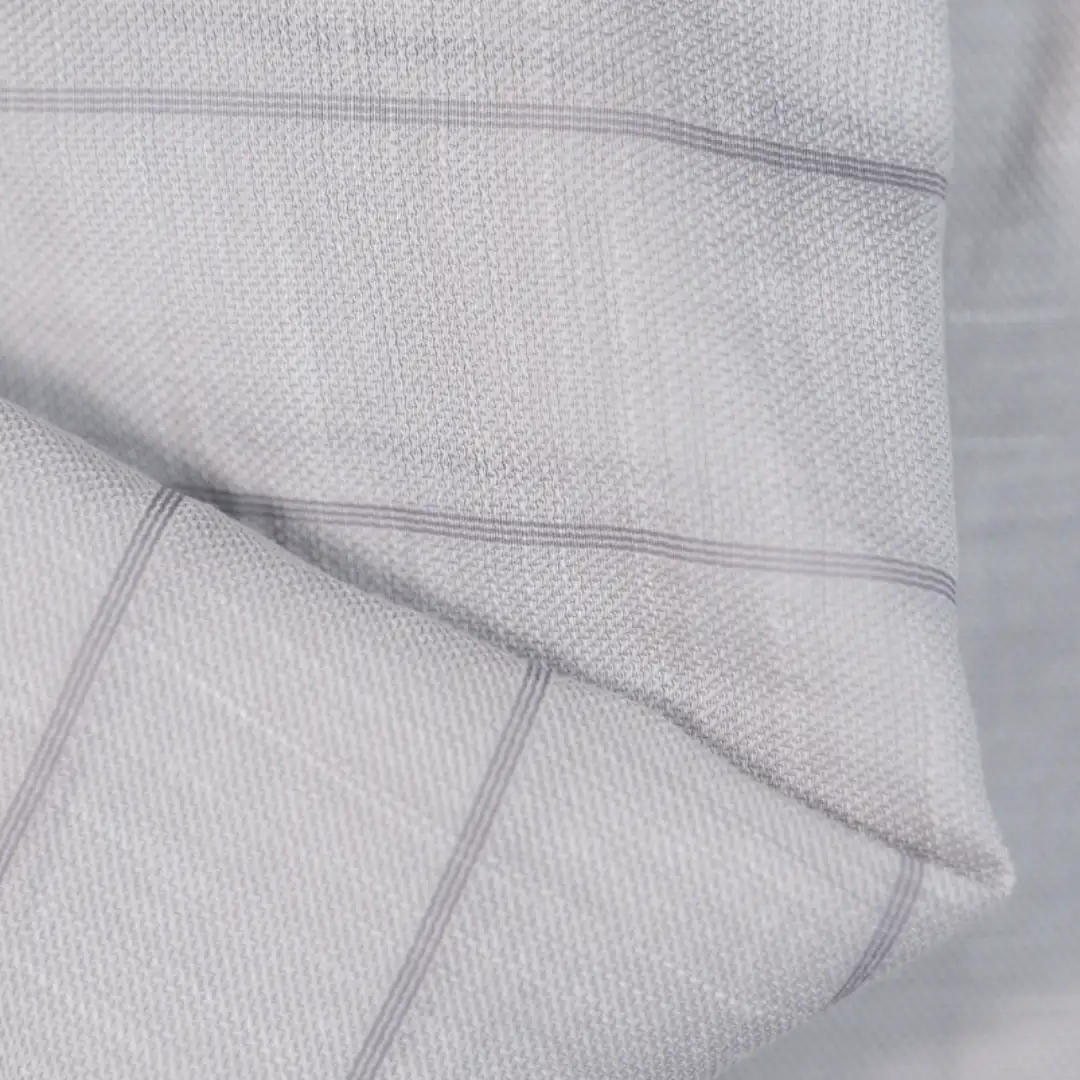 China Fabric for Shirt,Skirt,Backless Beach Dress Yarn Dyed Stripe Woven Blended Fabric Tencel Nylon Cupro Fiber grey color buy from China wholesaler bulk order at wholesale price free worldwide shipping Alibaba