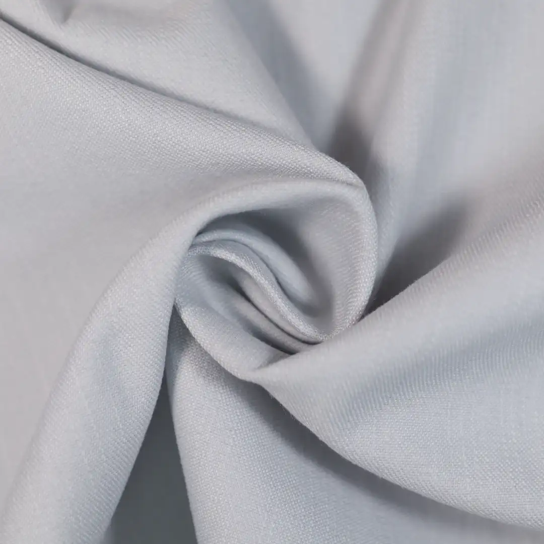 China Fabric for Shirt TC Poplin Woven Blended Fabric Cotton Polyester Linen Spandex grey color buy from China wholesaler bulk order at wholesale price free worldwide shipping Alibaba