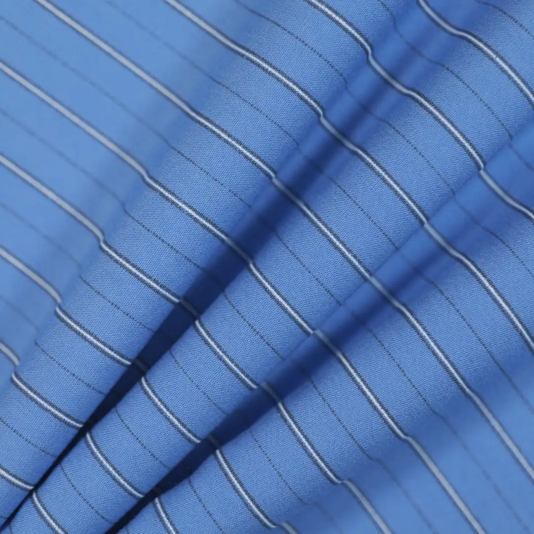 China Fabric for Shirt,Skirt Yarn Dyed Stripe Woven Blended Fabric Cotton Lyocell Rayon Nylon blue color buy from China wholesaler bulk order at wholesale price free worldwide shipping Alibaba