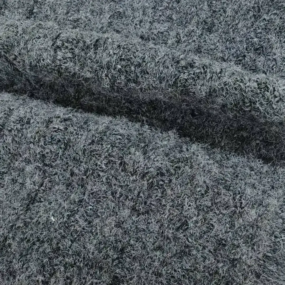 China Yarn for Hoodie,Open Cardigan (Sweater),Half-Zipper Cardigan (Sweater) Mossy Yarn Fancy Yarn Recycled Polyester RWS Wool Spandex Dark grey color buy from China wholesaler bulk order at wholesale price free worldwide shipping Alibaba