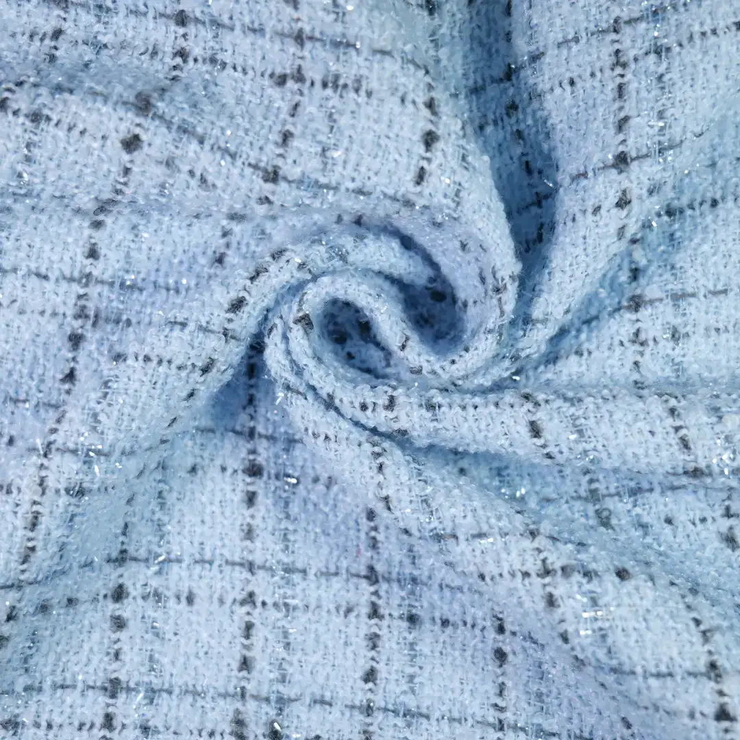 China Fabric for Jackets,Blazer,Overcoat,Suit Chanel-Style Fabric Woolen Polyester Wool Blue color buy from China wholesaler bulk order at wholesale price free worldwide shipping Alibaba