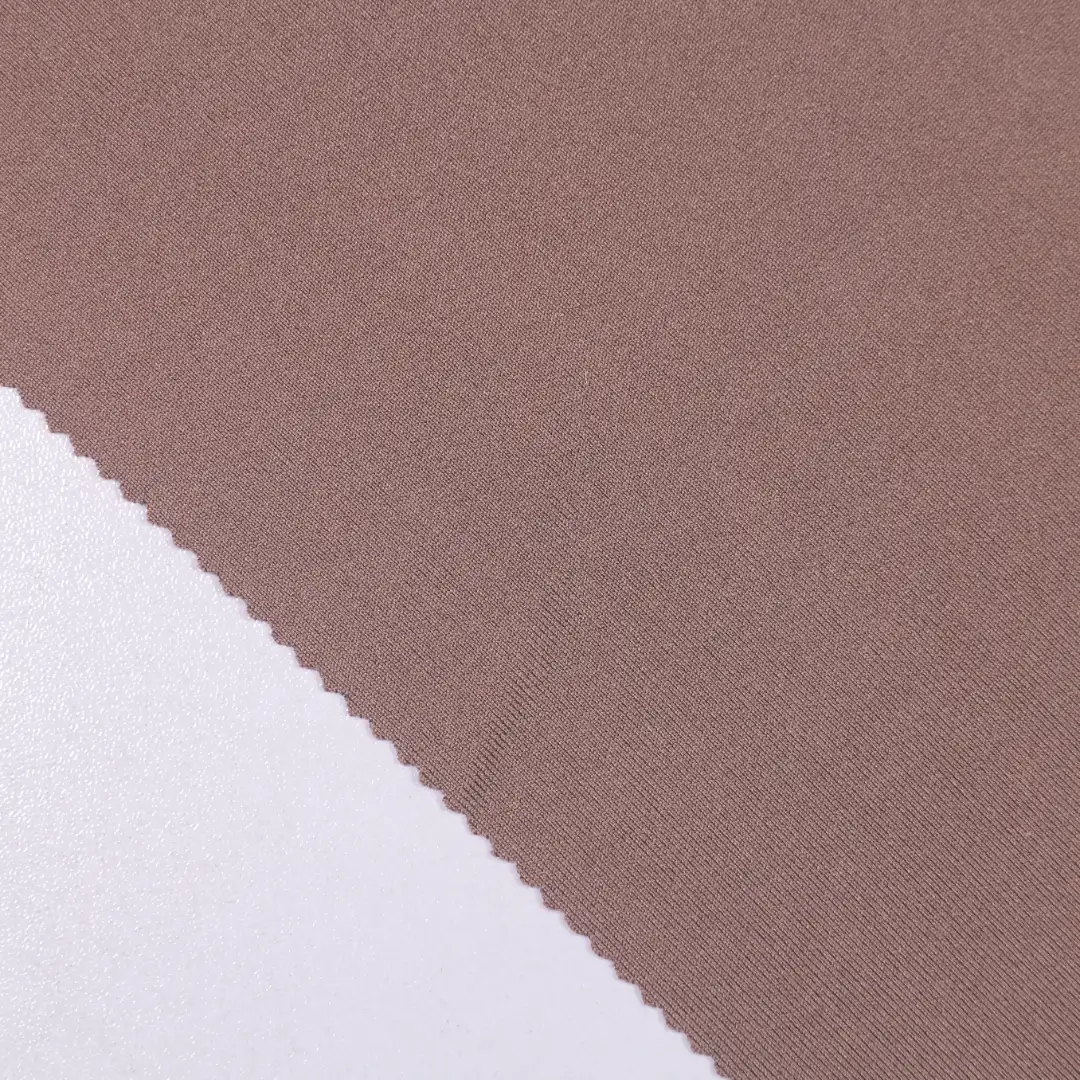 China Fabric for T-Shirt,Polo Shirt Single Jersey Knit Fabric Recycled Polyester Lycra brown color buy from China wholesaler bulk order at wholesale price free worldwide shipping Alibaba