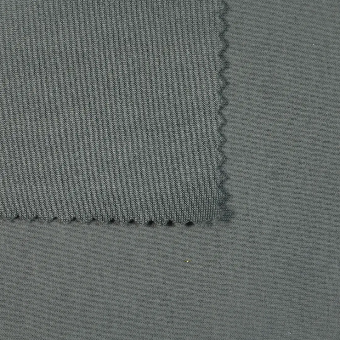 China Fabric for Jackets,Hoodie Interlock Knit Fabric Polyester Cotton Spandex Dark green color buy from China wholesaler bulk order at wholesale price free worldwide shipping Alibaba