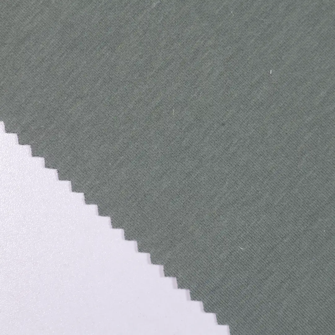 China Fabric for Jackets,Hoodie Interlock Knit Fabric Polyester Cotton Spandex Dark green color buy from China wholesaler bulk order at wholesale price free worldwide shipping Alibaba