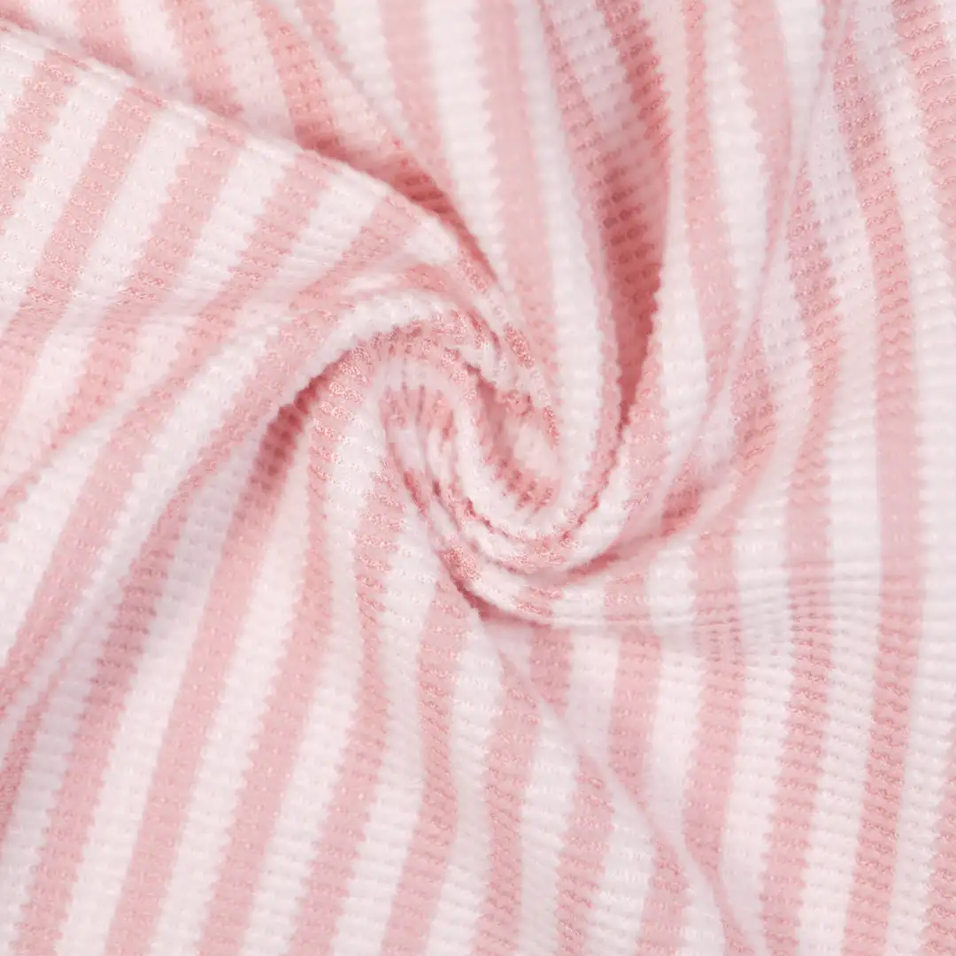 China Fabric for T-Shirt,Polo Shirt,Loungewear Yarn-dyed fabric Knit Fabric Polyester Spandex pink color buy from China wholesaler bulk order at wholesale price free worldwide shipping Alibaba