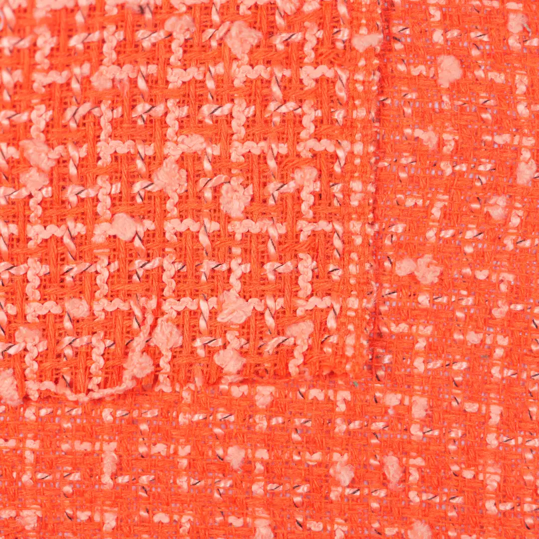 China Fabric for Crop Top,Trench Coat,Overcoat Chanel-Style Fabric Woolen Polyester Orange-red color buy from China wholesaler bulk order at wholesale price free worldwide shipping Alibaba