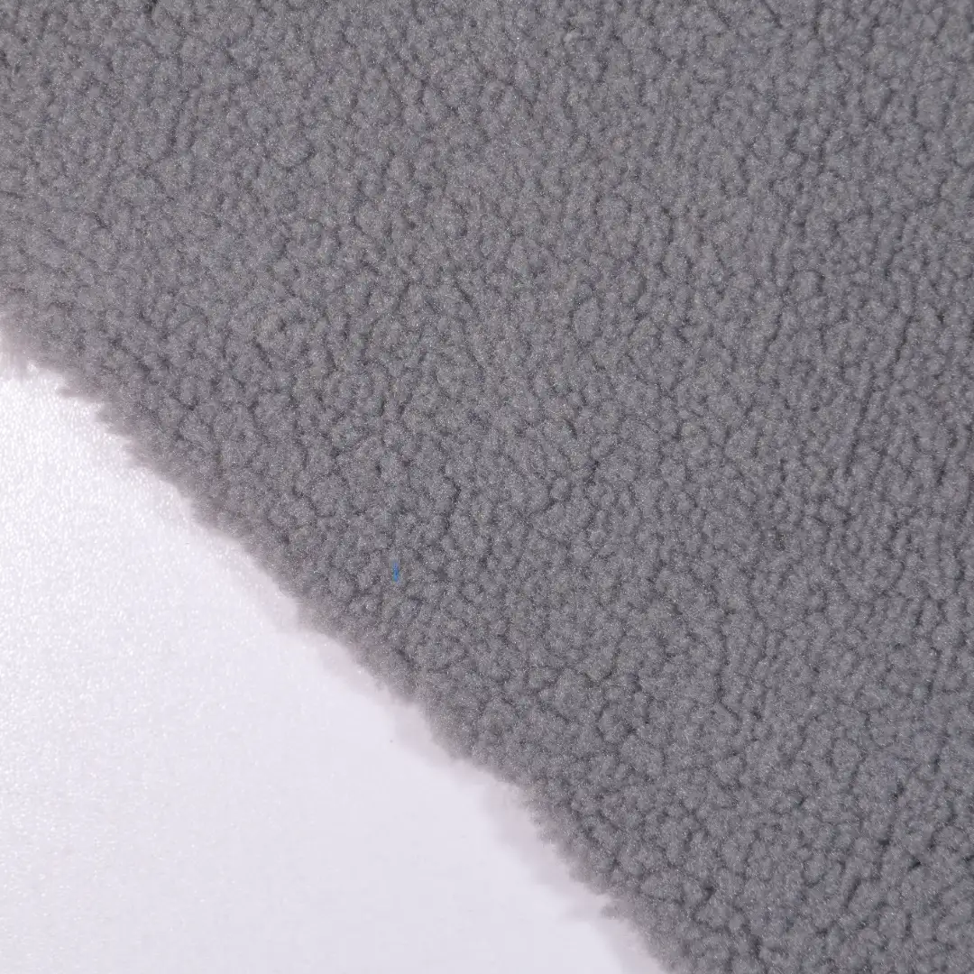 China Fabric for Jackets,Crop Top Sherpa Knit Fabric Polyester gray color buy from China wholesaler bulk order at wholesale price free worldwide shipping Alibaba