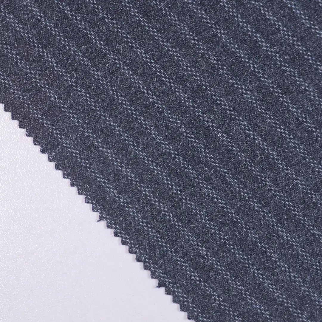 China Fabric for Blouse Yarn Dyed Stripe Woven Blended Fabric Polyester Rayon Spandex Dark blue color buy from China wholesaler bulk order at wholesale price free worldwide shipping Alibaba