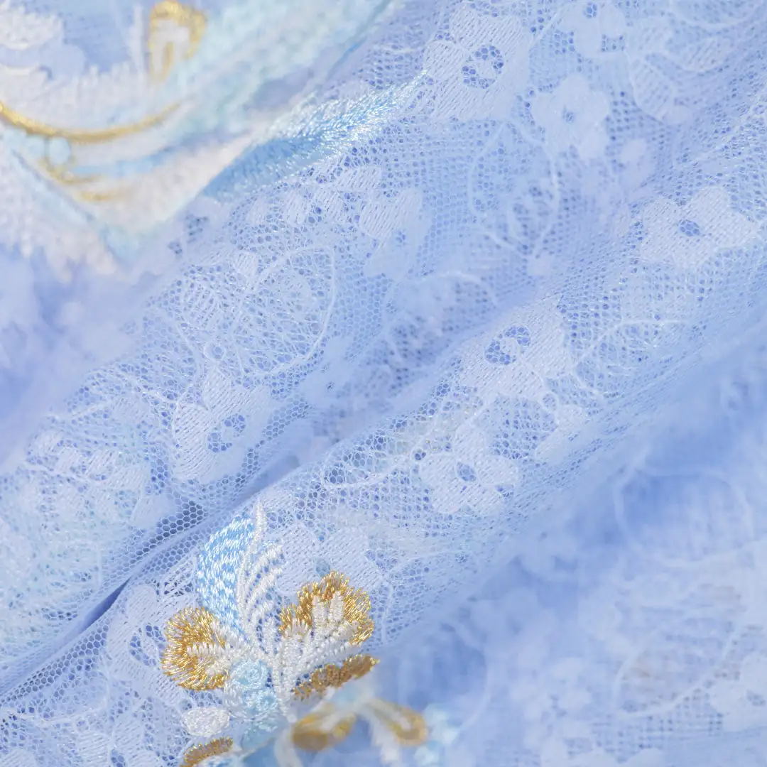 China Fabric for Kids Puff Sleeve Tier Dress,Gathered Strappy Mini Dress,Kids Ruffle Tiered Dress,Kids Sleeveless Tutu Dress Schiffli Synthetic Woven Fabric Nylon blue color buy from China wholesaler bulk order at wholesale price free worldwide shipping Alibaba