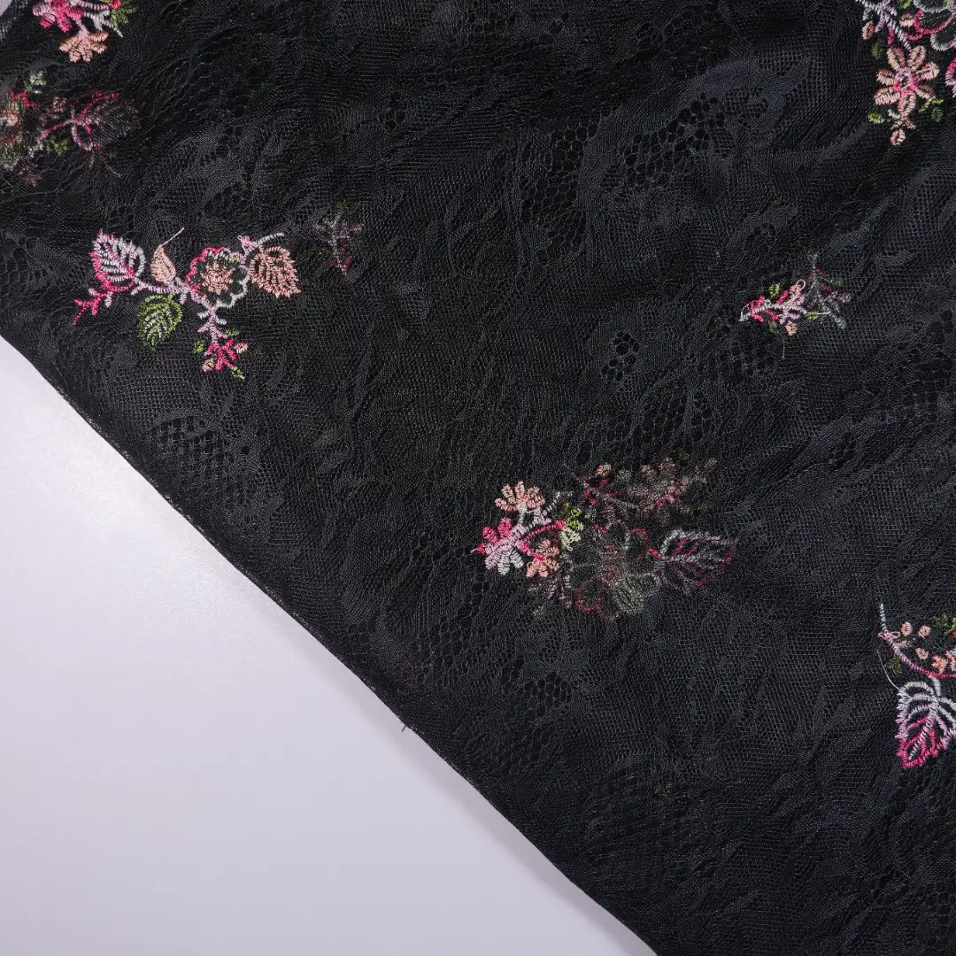China Fabric for Bow Tie Short Sleeve Dress,Womens Quilted A-Line Midi Skirt,Womens Long-Sleeved Dress Swimsuit Schiffli Synthetic Woven Fabric Nylon black color buy from China wholesaler bulk order at wholesale price free worldwide shipping Alibaba