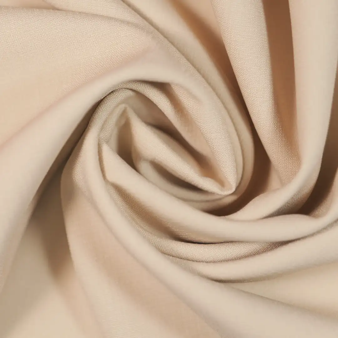 China Fabric for Shirt,Pants,Uniform,Womens Mid Rise Wide Leg Pants Four-way Stretch (Bi-Stretch) Woven Blended Fabric Polyester Spandex beige color buy from China wholesaler bulk order at wholesale price free worldwide shipping Alibaba
