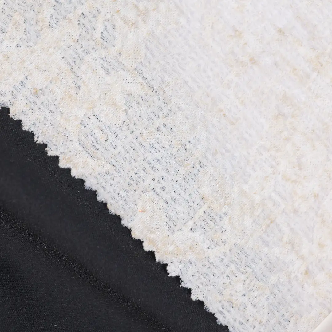 China Fabric for T-Shirt,Polo Shirt Jacquard Knit Fabric Polyester Nylon Lyocell Spandex Beige color buy from China wholesaler bulk order at wholesale price free worldwide shipping Alibaba