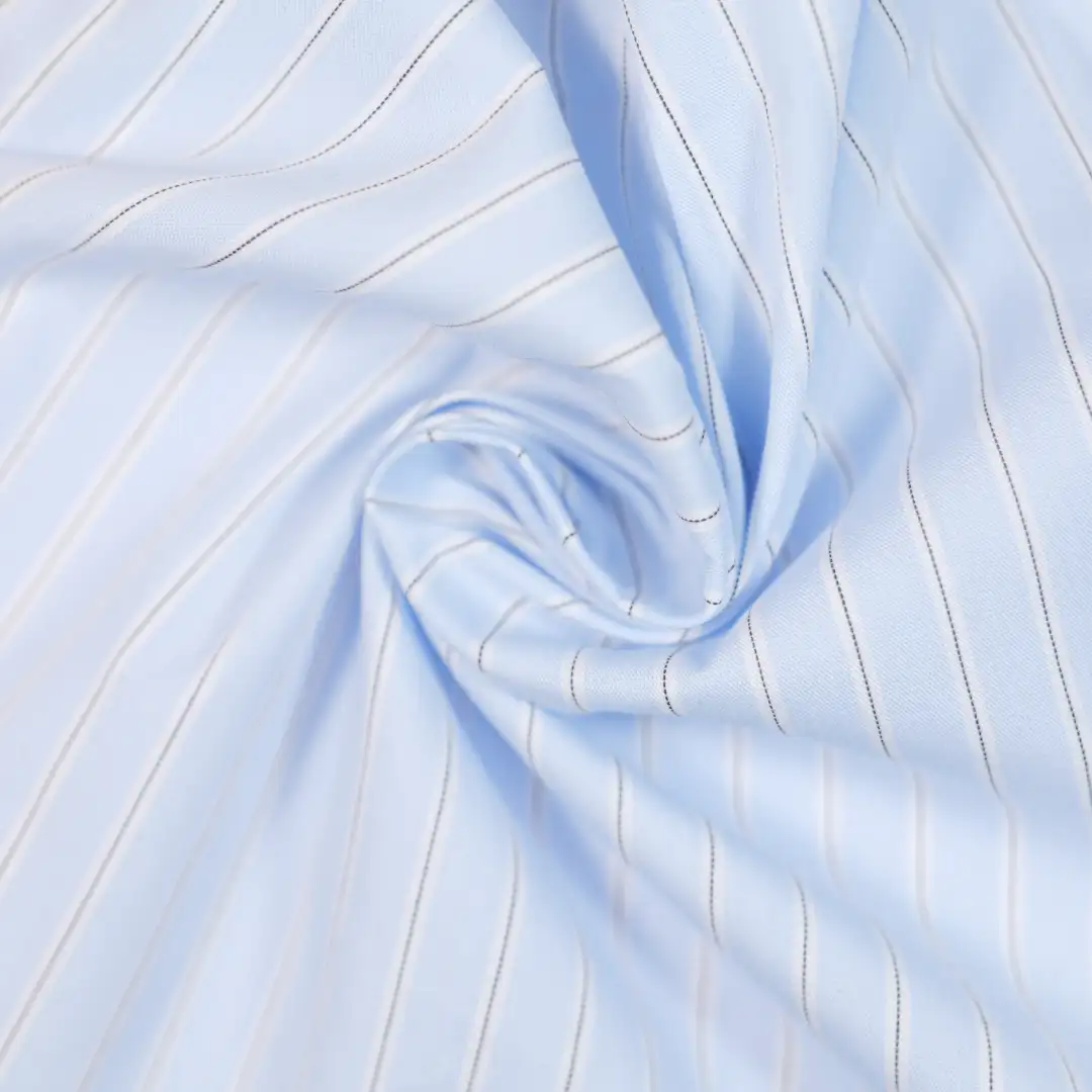 China Fabric for Shirt,Skirt Yarn Dyed Stripe Woven Blended Fabric Cotton Nylon Spandex blue color buy from China wholesaler bulk order at wholesale price free worldwide shipping Alibaba