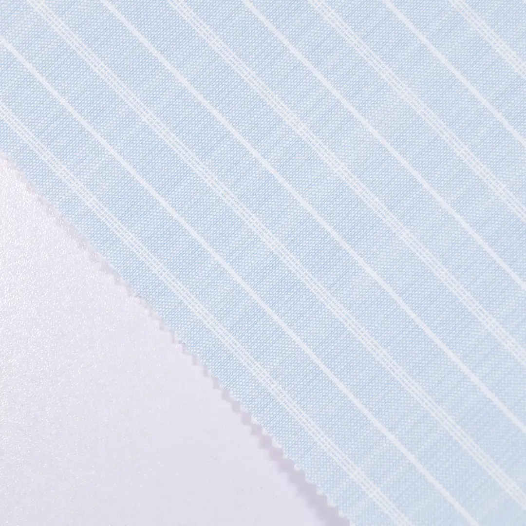 China Fabric for Shirt,Skirt Yarn Dyed Stripe Woven Blended Fabric Cotton Polyester blue color buy from China wholesaler bulk order at wholesale price free worldwide shipping Alibaba