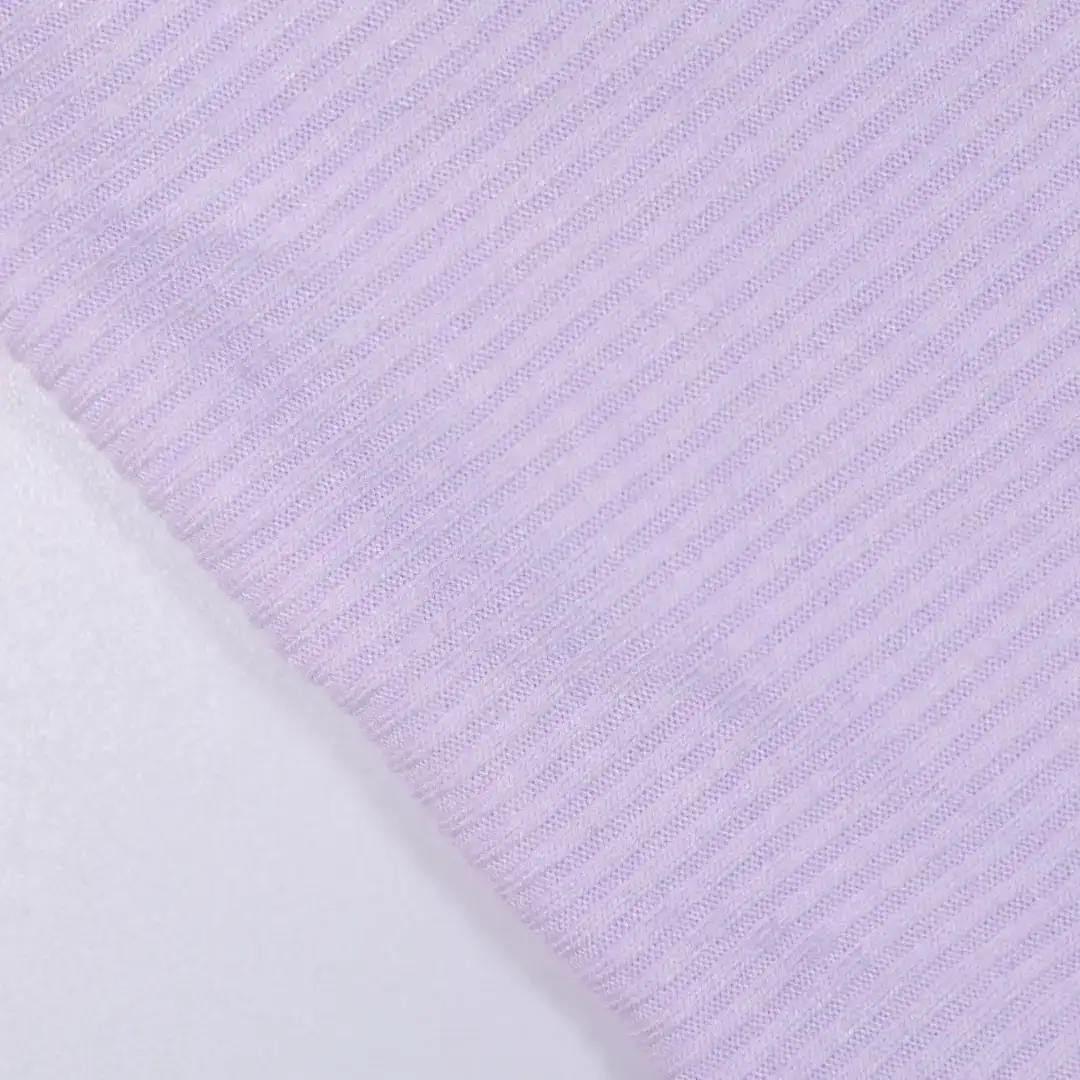 China Fabric for T-Shirt,Skirt,Wide Leg Trousers,Pieced Rib Half-Zip Hoodie Rib Knit Fabric Rayon Polyester Nylon Spandex Violet color buy from China wholesaler bulk order at wholesale price free worldwide shipping Alibaba