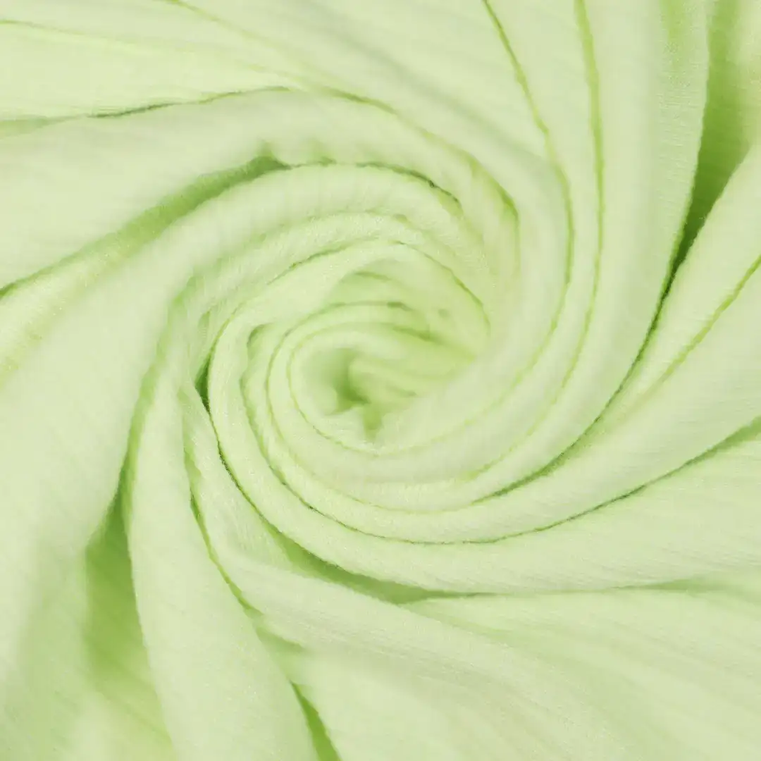 China Fabric for T-Shirt,Polo Shirt,Skirt,Loungewear,Kids Ruffle Tiered Dress Rib Knit Fabric Rayon Polyester Nylon Spandex light green color buy from China wholesaler bulk order at wholesale price free worldwide shipping Alibaba