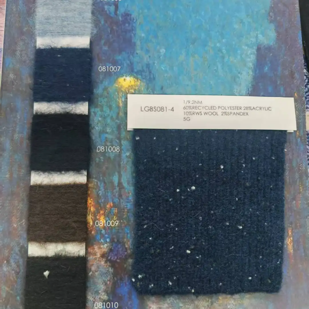 China Yarn for Open Cardigan (Sweater),Full-Zipper Cardigan (Sweater),Shirt Half Sleeve Button (Sweater),Shirt Half Sleeve Zipper (Sweater) Mossy Yarn Fancy Yarn Recycled Polyester Acrylic RWS Wool Spandex Neon，blue color buy from China wholesaler bulk order at wholesale price free worldwide shipping Alibaba