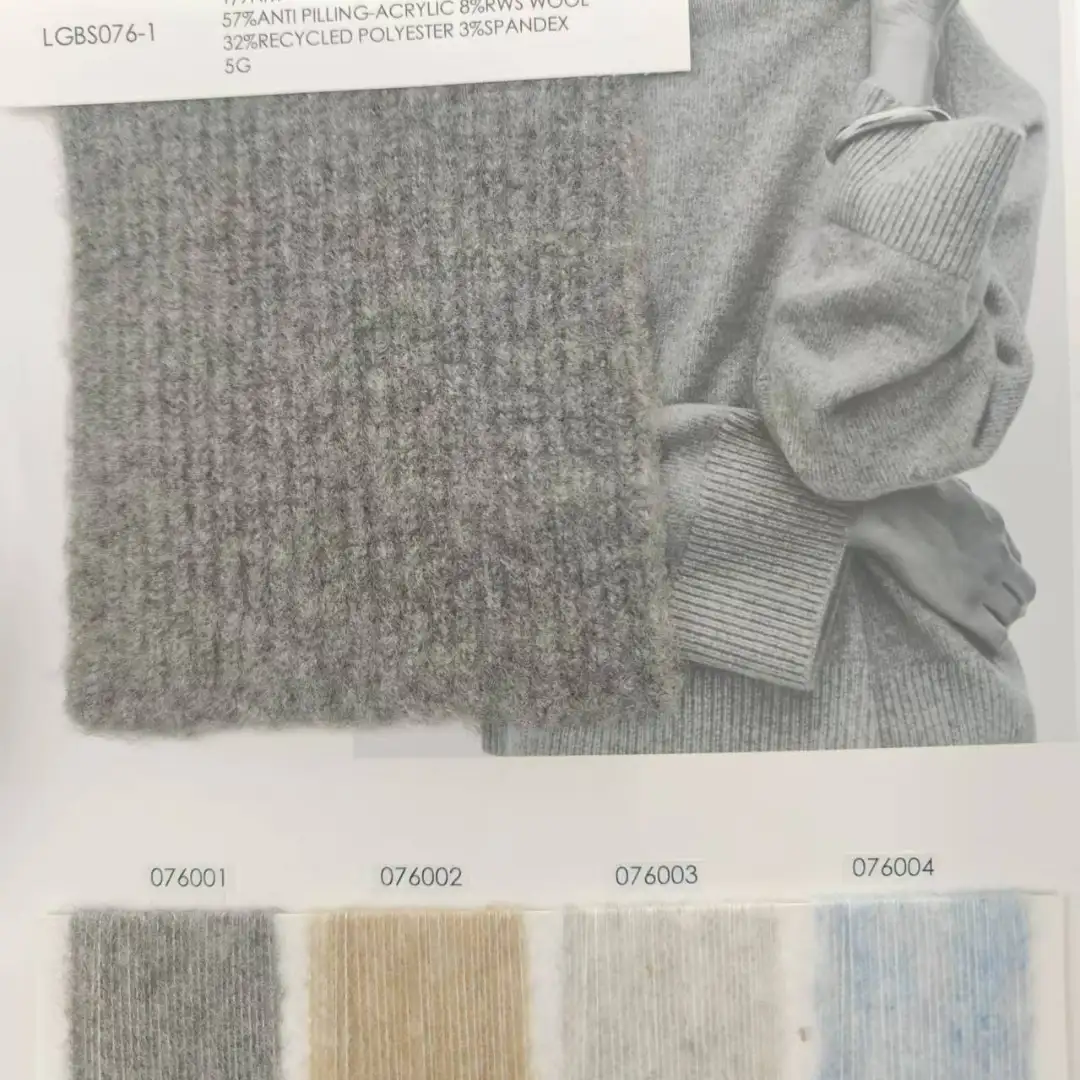 China Yarn for Men’s Vest (Sweater),Open Cardigan (Sweater),Full-Zipper Cardigan (Sweater),Half-Zipper Cardigan (Sweater) Mossy Yarn Fancy Yarn Acrylic Recycled Polyester RWS Wool Spandex Blue，Gray color buy from China wholesaler bulk order at wholesale price free worldwide shipping Alibaba