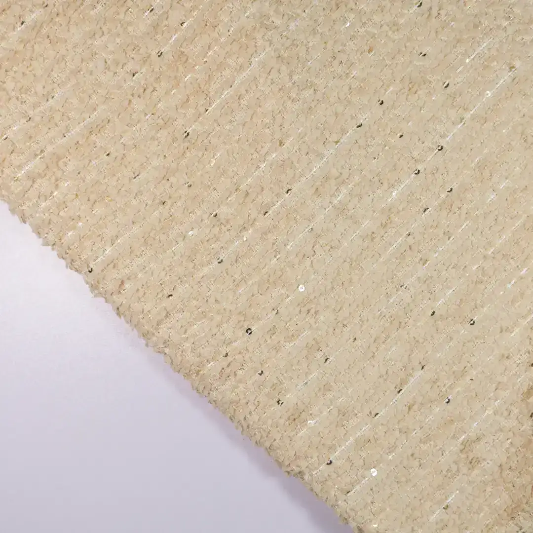 China Fabric for Jackets,Skirt Chanel-Style Fabric Woolen Polyester yellow color buy from China wholesaler bulk order at wholesale price free worldwide shipping Alibaba