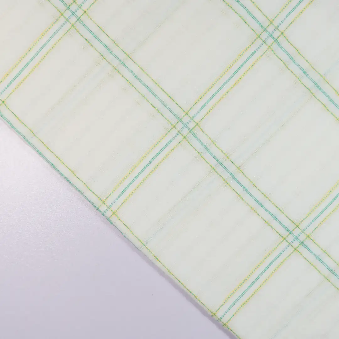 China Fabric for Shirt,Backless Beach Dress,Ruffle Shirt Dress,Strap Midi Dress Yarn Dyed Check Natural Woven Fabric Cotton WHITE GREEN color buy from China wholesaler bulk order at wholesale price free worldwide shipping Alibaba