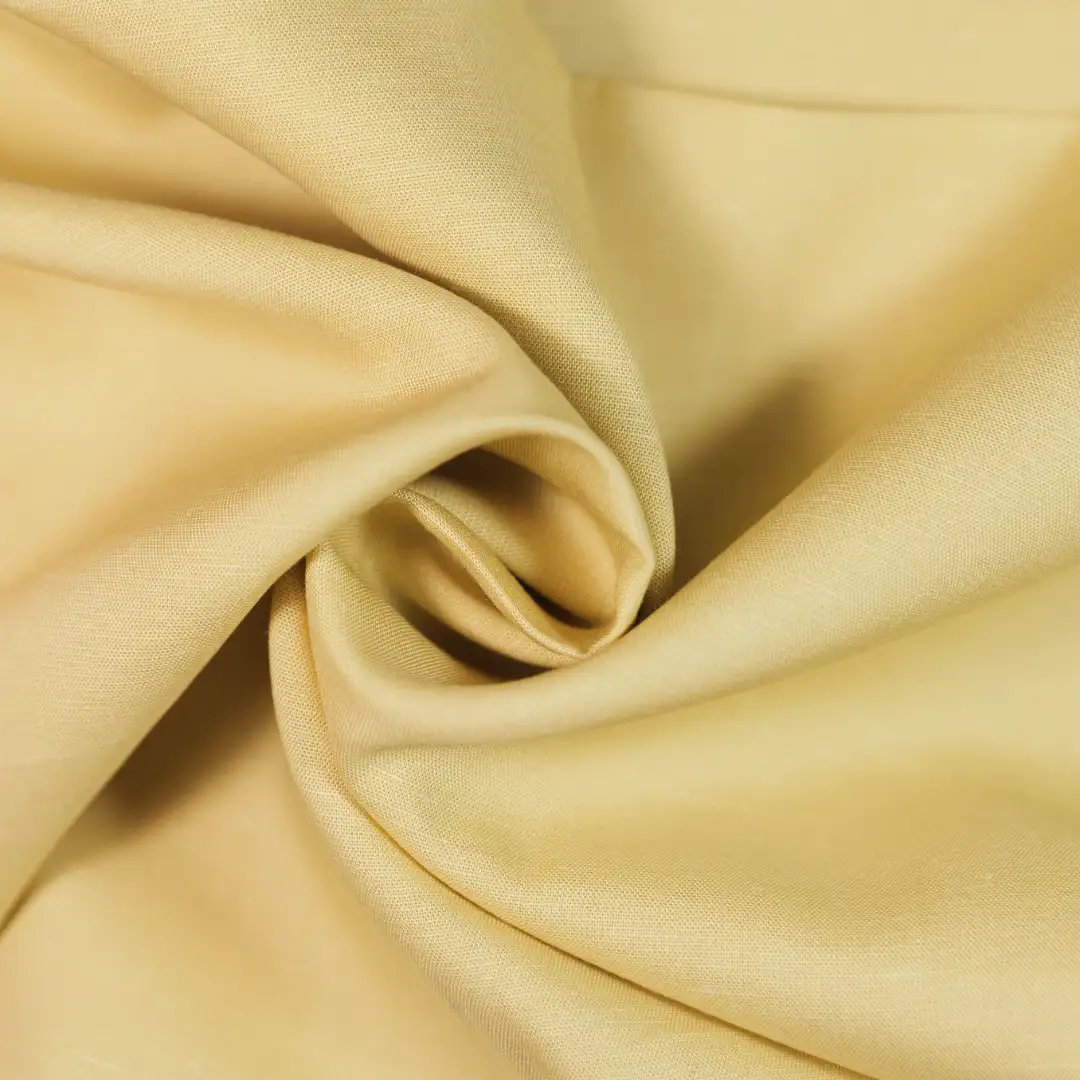 China Fabric for Shirt,Ruffle Shirt Dress,Strap Midi Dress Tencel/Cotton Plain Natural Woven Fabric Tencel Cotton YELLOW color buy from China wholesaler bulk order at wholesale price free worldwide shipping Alibaba