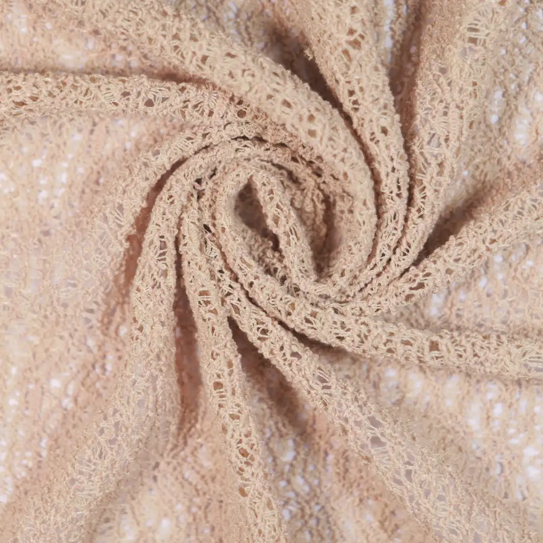 China Fabric for Skirt,Backless Beach Dress Mesh Knit Fabric Polyester Cotton Spandex coffee color buy from China wholesaler bulk order at wholesale price free worldwide shipping Alibaba
