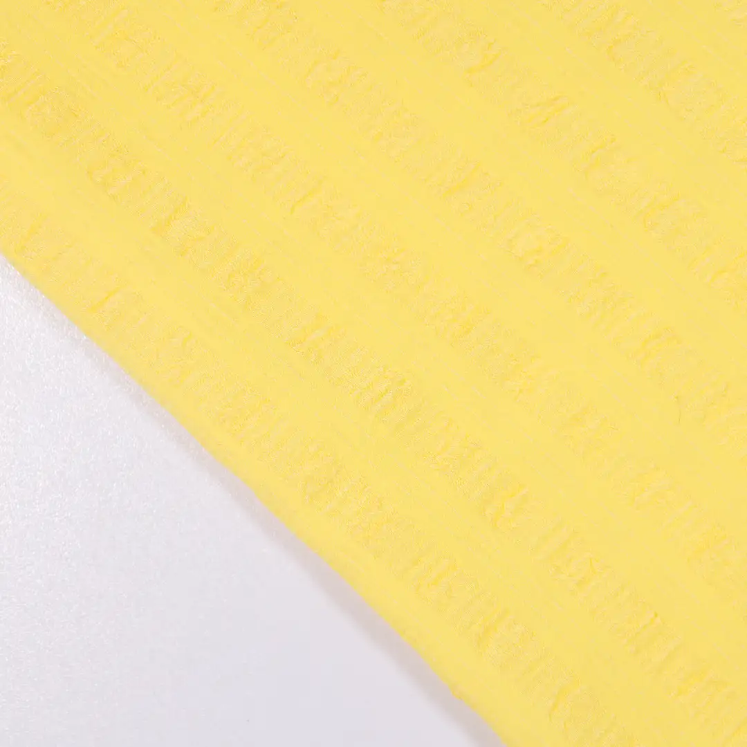 China Fabric for Skirt,Over Shirt,Backless Beach Dress Jacquard Woven Blended Fabric Polyester Spandex yellow color buy from China wholesaler bulk order at wholesale price free worldwide shipping Alibaba