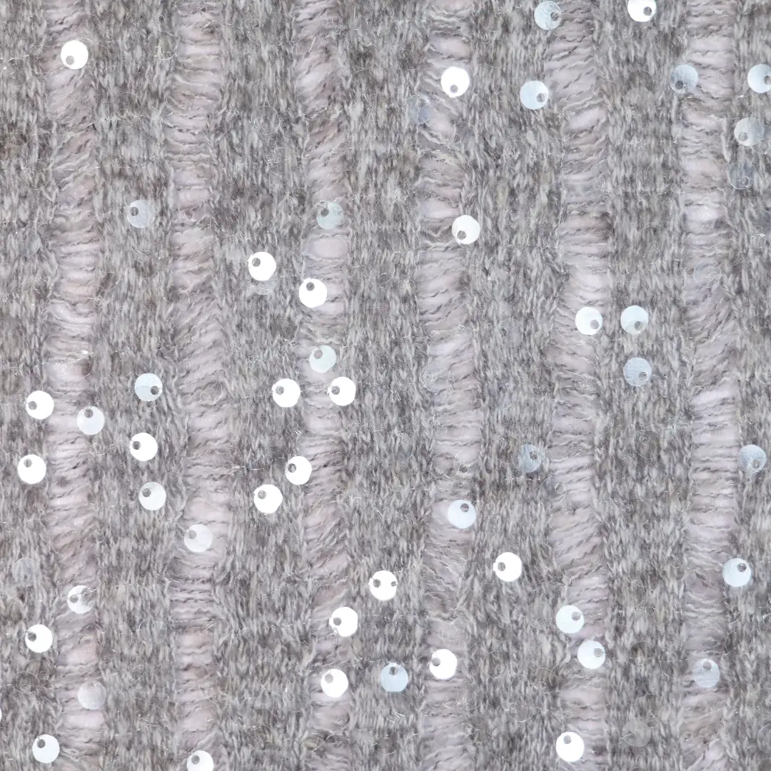 China Fabric for Skirt,Backless Beach Dress,Long Sleeve Base Layer Top Sequined Mesh Fabric Knit Fabric Polyester grey color buy from China wholesaler bulk order at wholesale price free worldwide shipping Alibaba