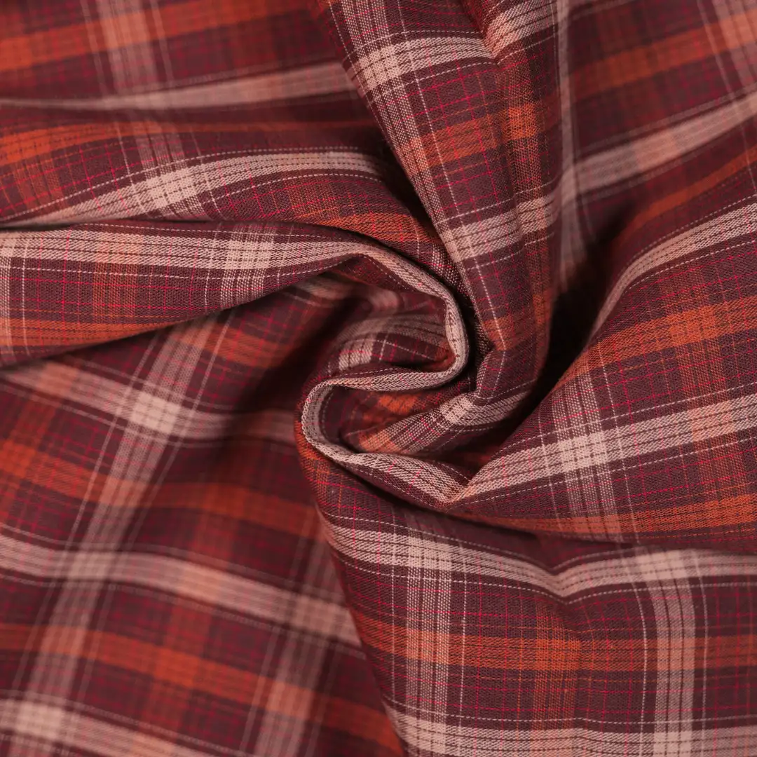 China Fabric for Shirt,Skirt,Backless Beach Dress Yarn Dyed Check Natural Woven Fabric Cotton RED color buy from China wholesaler bulk order at wholesale price free worldwide shipping Alibaba
