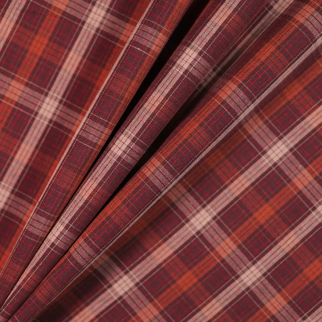 China Fabric for Shirt,Skirt,Backless Beach Dress Yarn Dyed Check Natural Woven Fabric Cotton RED color buy from China wholesaler bulk order at wholesale price free worldwide shipping Alibaba