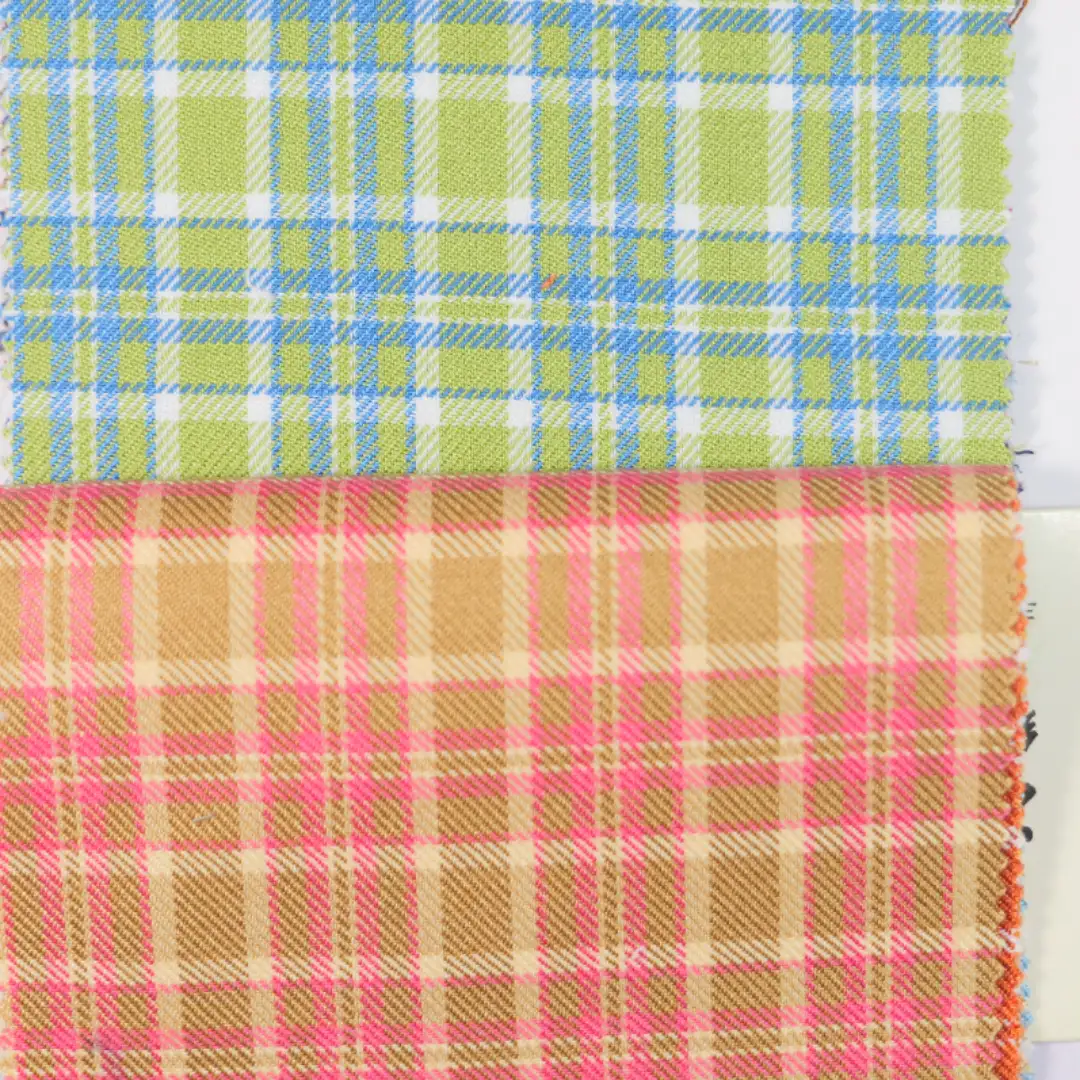 China Fabric for Skirt,Backless Beach Dress,Tank Midi Dress Yarn Dyed Check Woven Blended Fabric Polyester Rayon green color buy from China wholesaler bulk order at wholesale price free worldwide shipping Alibaba