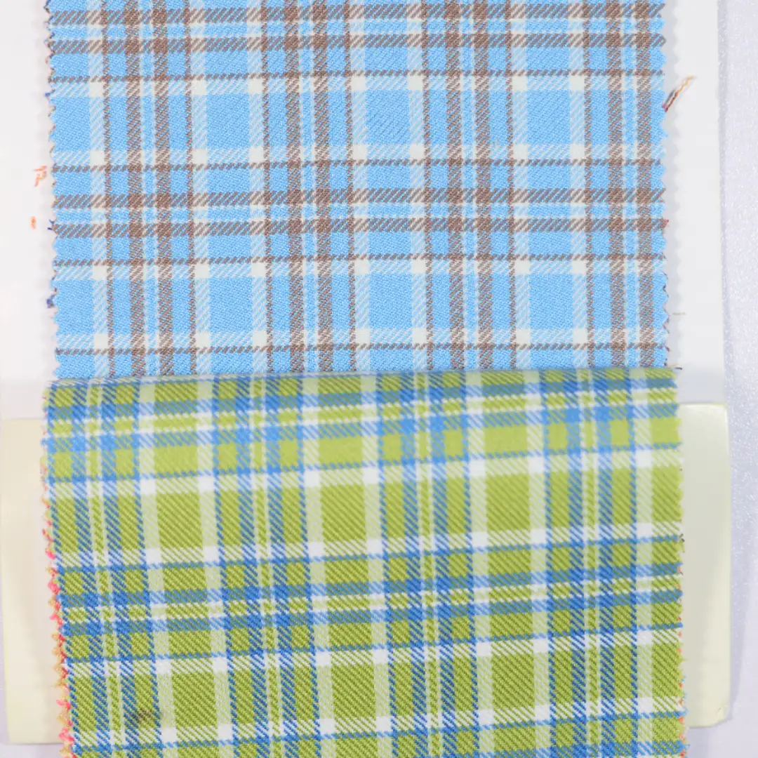 China Fabric for Skirt,Backless Beach Dress,Tank Midi Dress Yarn Dyed Check Woven Blended Fabric Polyester Rayon green color buy from China wholesaler bulk order at wholesale price free worldwide shipping Alibaba