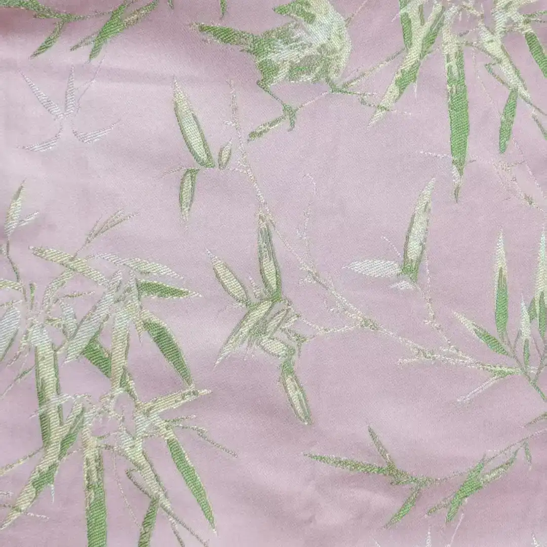 China Fabric for Shirt,Skirt,Backless Beach Dress Jacquard Woven Blended Fabric Synthetic Silk Polyester pink green color buy from China wholesaler bulk order at wholesale price free worldwide shipping Alibaba