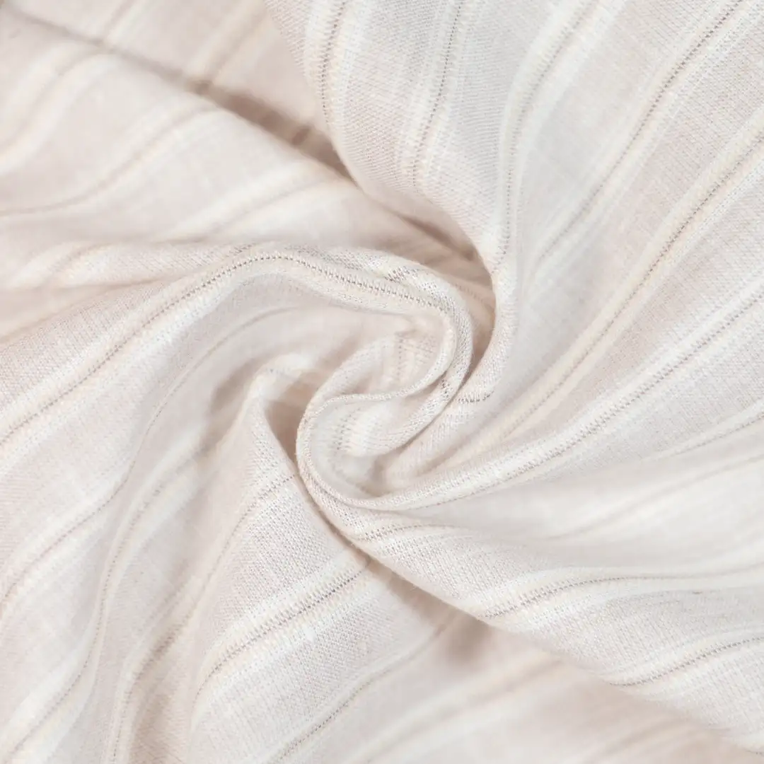 China Fabric for Backless Beach Dress,Ruffle Shirt Dress,Strap Midi Dress Yarn Dyed Stripe Woven Blended Fabric Tencel Linen GREY color buy from China wholesaler bulk order at wholesale price free worldwide shipping Alibaba