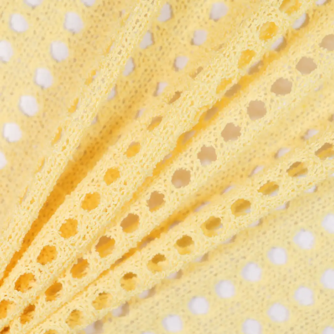 China Fabric for Skirt,Over Shirt Mesh Knit Fabric Polyester YELLOW color buy from China wholesaler bulk order at wholesale price free worldwide shipping Alibaba