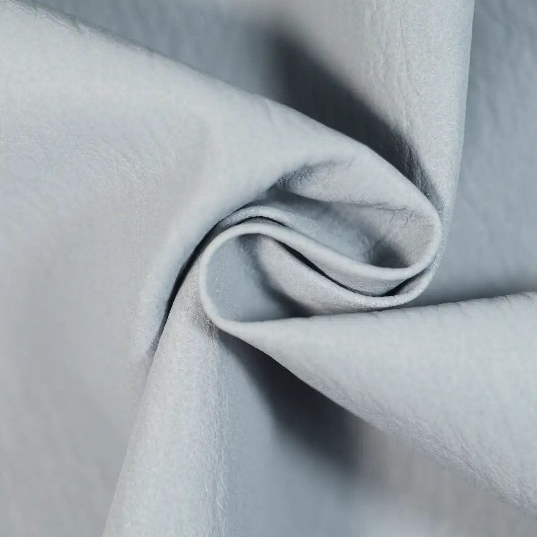 China Fabric for Jackets,Trench Coat PU Woven Blended Fabric Polyester Polyurethane (PU) Metallic Gold grey color buy from China wholesaler bulk order at wholesale price free worldwide shipping Alibaba
