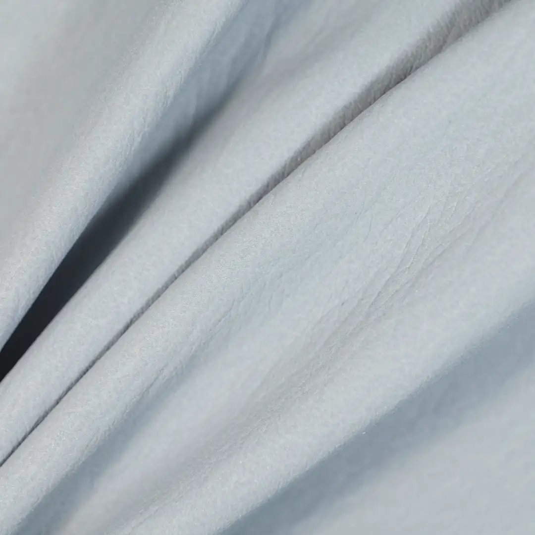China Fabric for Jackets,Trench Coat PU Woven Blended Fabric Polyester Polyurethane (PU) Metallic Gold grey color buy from China wholesaler bulk order at wholesale price free worldwide shipping Alibaba