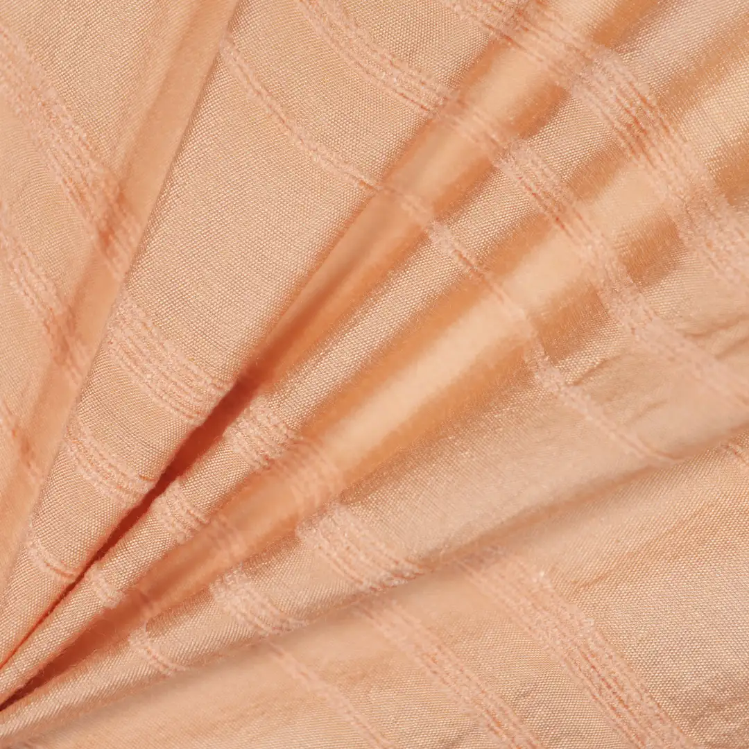 China Fabric for Blouse,Skirt Cotton/Rayon Jacquard Woven Blended Fabric Rayon Cotton Peach pink color buy from China wholesaler bulk order at wholesale price free worldwide shipping Alibaba