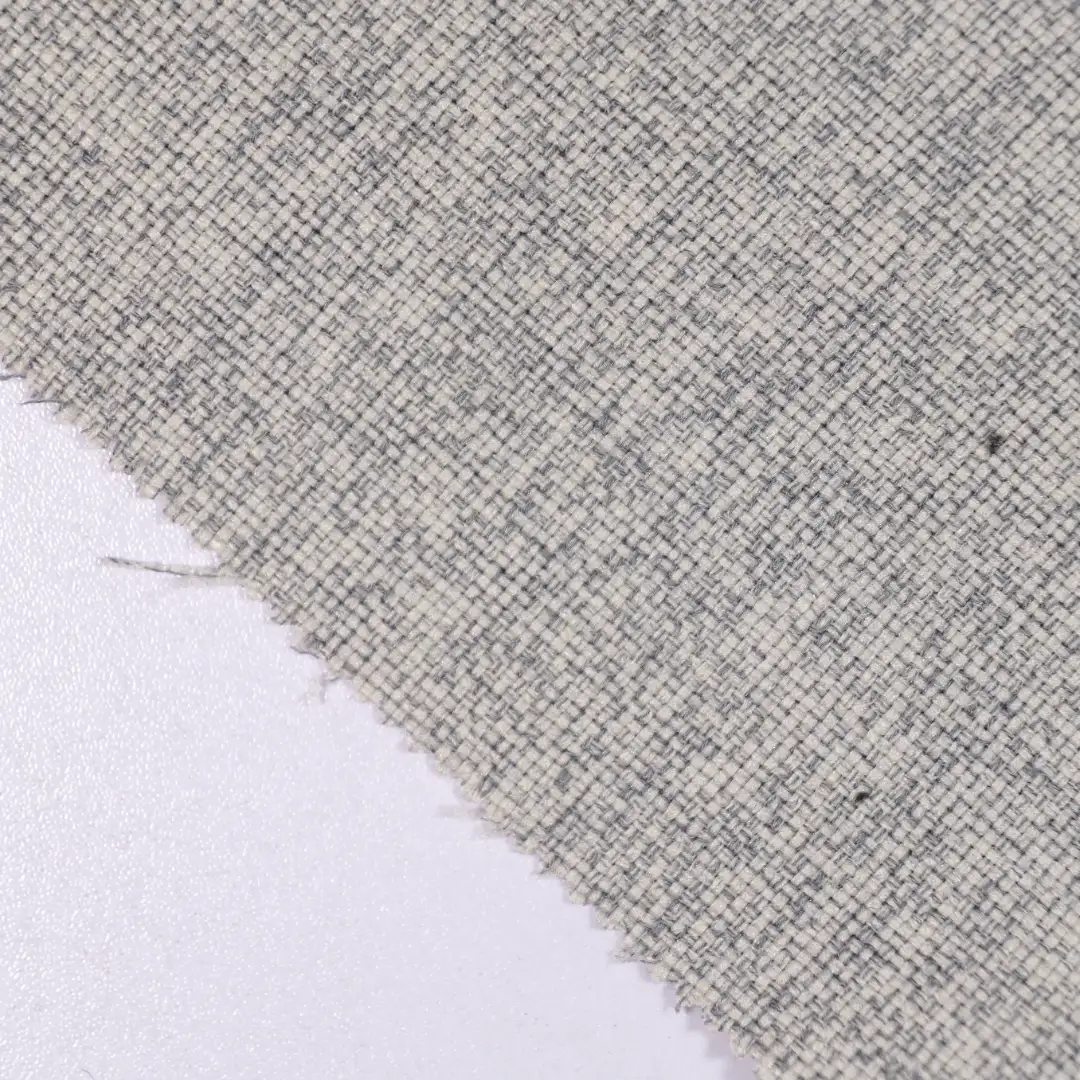China Fabric for Jackets,Trench Coat,Ladies V-Neck Waist-Tie Vest Chanel-Style Fabric Woolen Polyester Rayon grey color buy from China wholesaler bulk order at wholesale price free worldwide shipping Alibaba