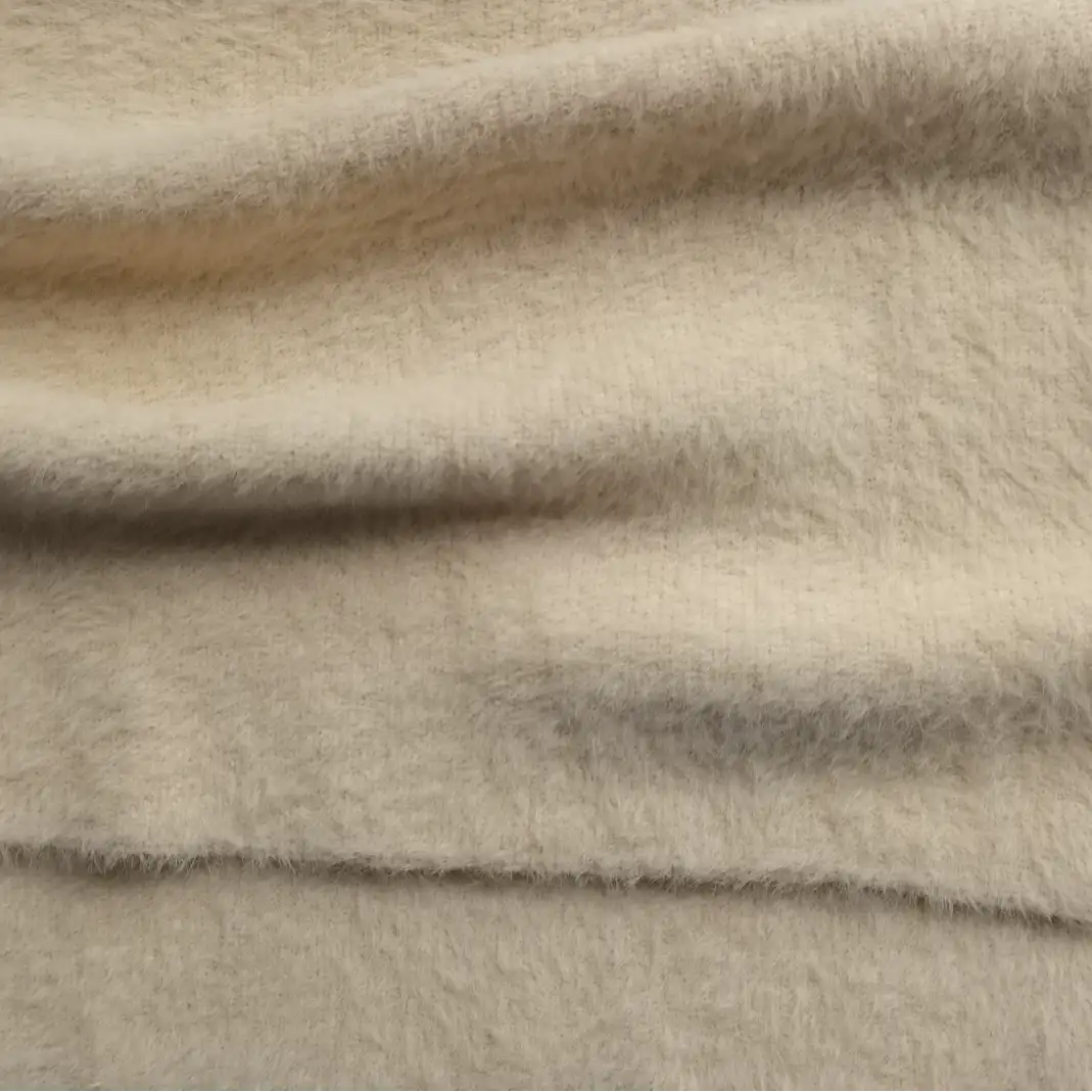 China Yarn for Ladies Vest (Sweater),Men’s Vest (Sweater),Open Cardigan (Sweater),Knitted Trousers (Sweater),U-Neck Cardigan (Sweater) Feather Yarn Fancy Yarn Nylon Beige color buy from China wholesaler bulk order at wholesale price free worldwide shipping Alibaba