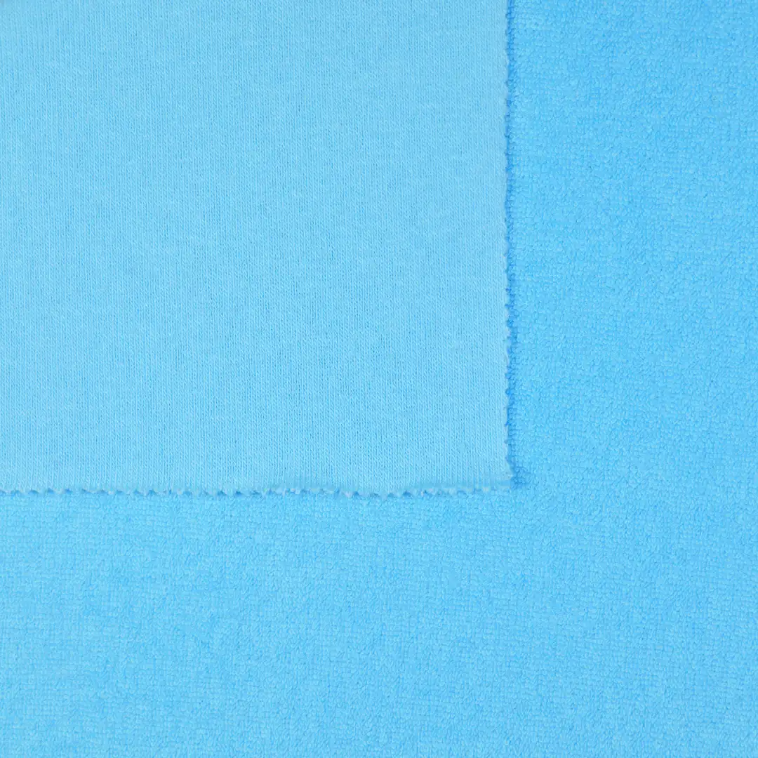 China Fabric for Loungewear Towel Fabric Knit Fabric Cotton Polyester blue color buy from China wholesaler bulk order at wholesale price free worldwide shipping Alibaba