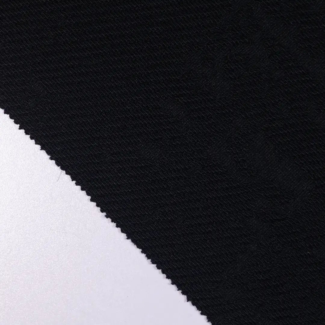 China Fabric for Loungewear Jacquard Knit Fabric Cotton Polyester Spandex black color buy from China wholesaler bulk order at wholesale price free worldwide shipping Alibaba