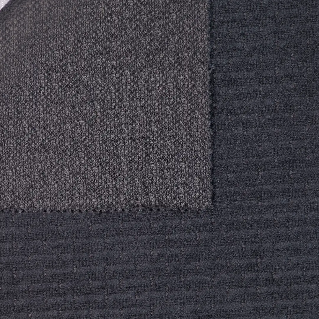 China Fabric for Jackets Jacquard Knit Fabric Polyester Spandex grey color buy from China wholesaler bulk order at wholesale price free worldwide shipping Alibaba
