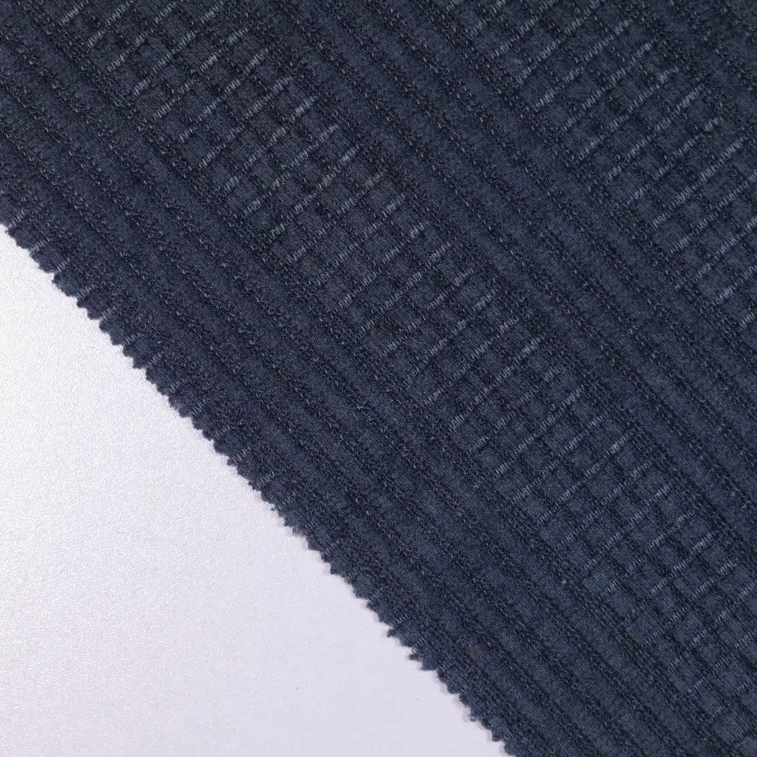 China Fabric for Jackets Jacquard Knit Fabric Polyester Spandex navy color buy from China wholesaler bulk order at wholesale price free worldwide shipping Alibaba