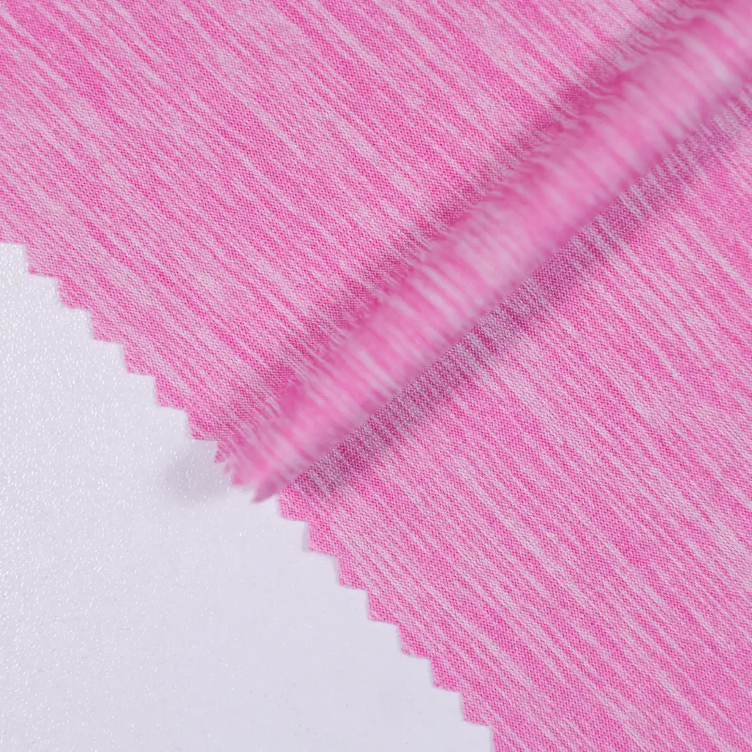 China Fabric for T-Shirt,Polo Shirt Single Jersey Knit Fabric Polyester Spandex Rose Melange color buy from China wholesaler bulk order at wholesale price free worldwide shipping Alibaba