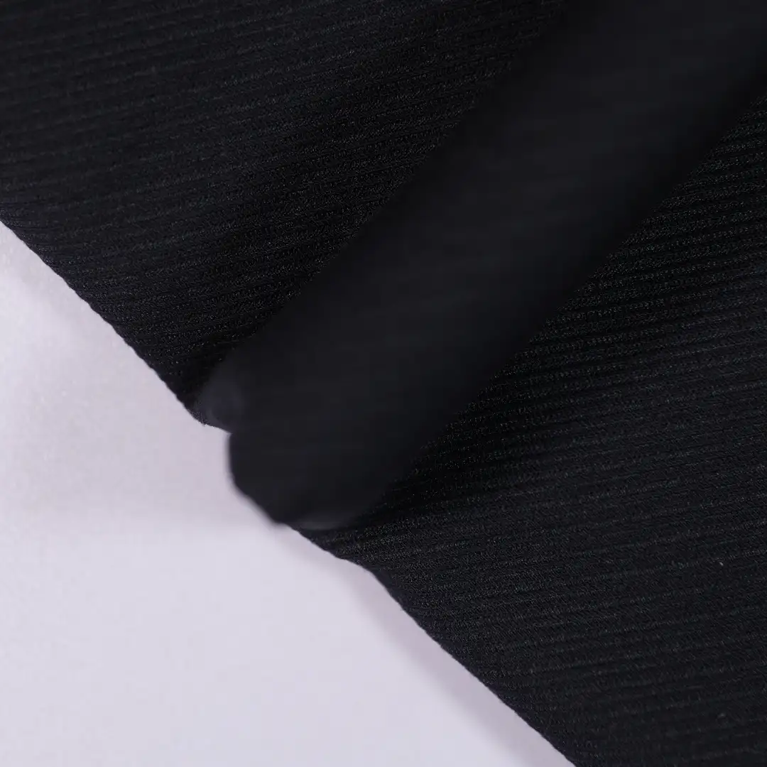 China Fabric for Blouse,Skirt,Hoodie,Trench Coat Rib Knit Fabric Poly Lactic Acid（PLA) BLACK color buy from China wholesaler bulk order at wholesale price free worldwide shipping Alibaba