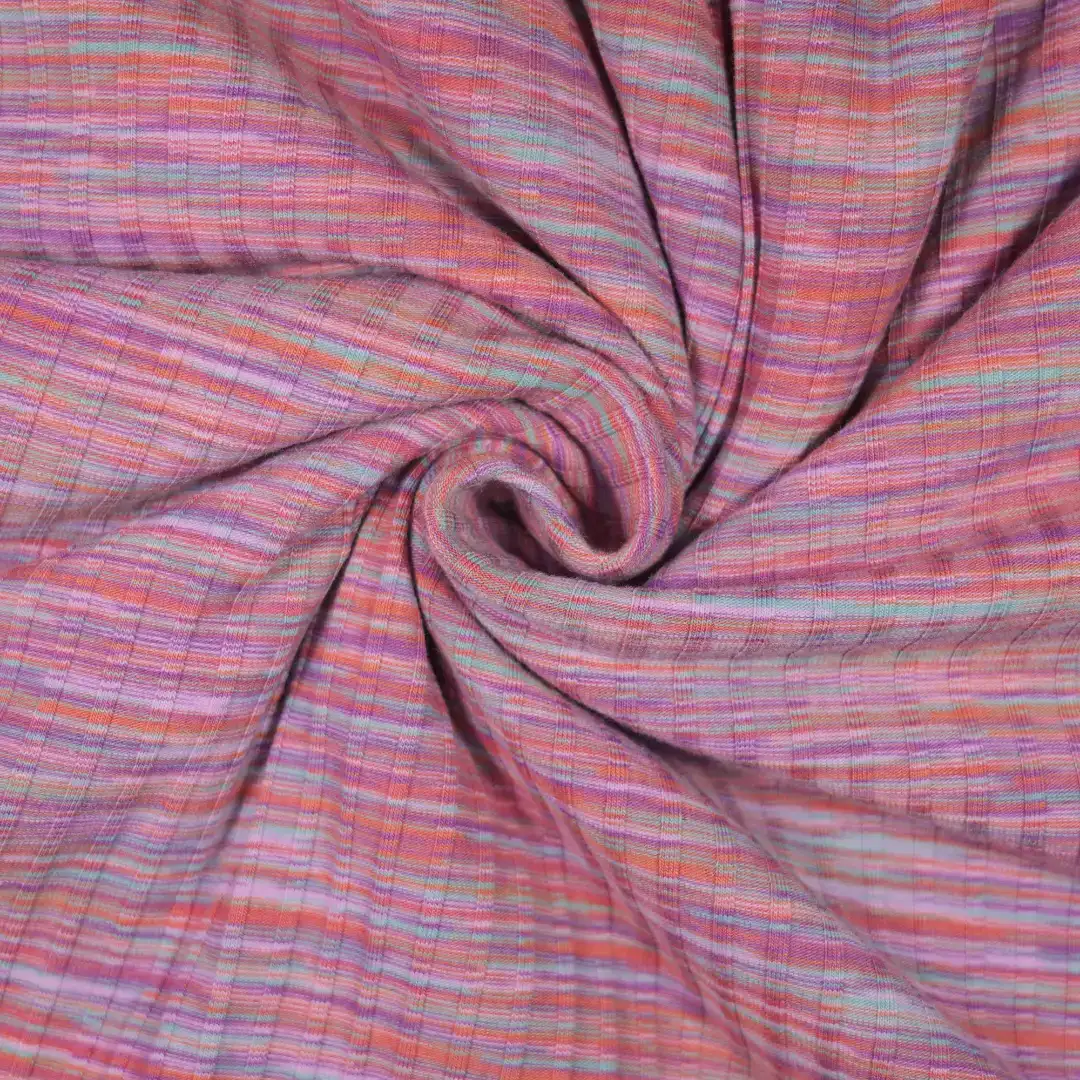 China Fabric for T-Shirt,Jogger,Ruffle Shirt Dress,Strap Midi Dress Rib Knit Fabric Cotton Polyester Elastane Pink color buy from China wholesaler bulk order at wholesale price free worldwide shipping Alibaba