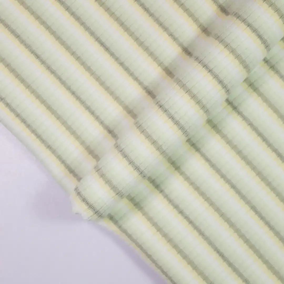 China Fabric for T-Shirt,Jogger,Ruffle Shirt Dress,Strap Midi Dress Rib Knit Fabric Cotton Polyester Elastane light green color buy from China wholesaler bulk order at wholesale price free worldwide shipping Alibaba