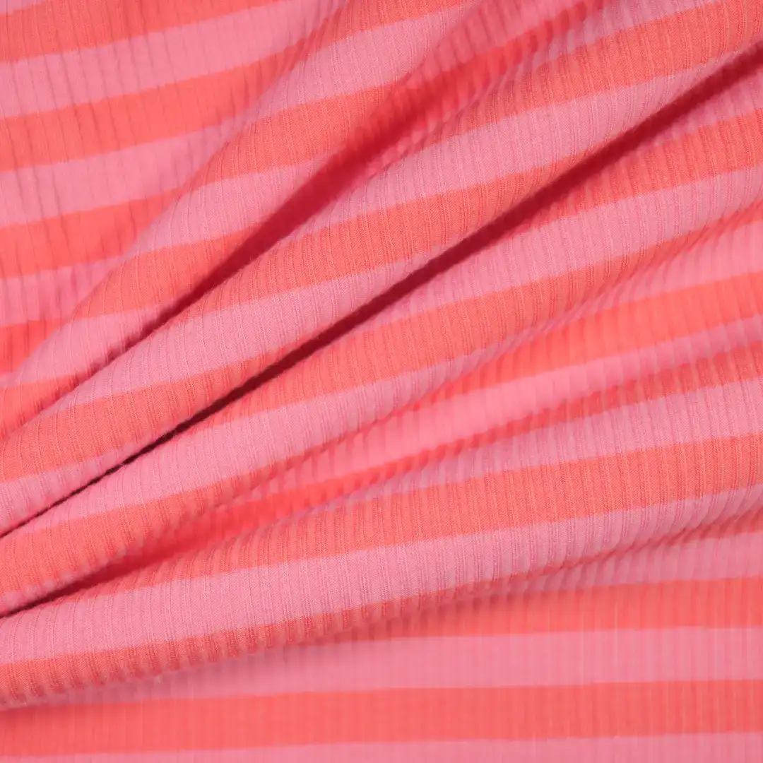 China Fabric for T-Shirt,Jogger,Strap Midi Dress,Puff Sleeve Ruched Dress Rib Knit Fabric Cotton Polyester Elastane pink color buy from China wholesaler bulk order at wholesale price free worldwide shipping Alibaba