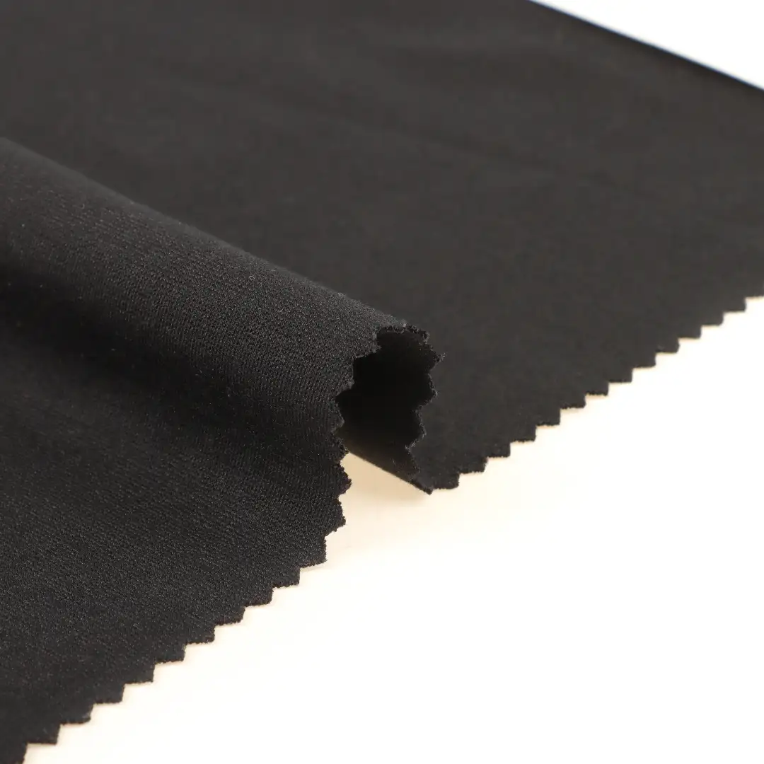 China Fabric for T-Shirt,Polo Shirt,Crop Top,Shorts,Loungewear Ponte Roma Knit Fabric Rayon Nylon Spandex Black color buy from China wholesaler bulk order at wholesale price free worldwide shipping Alibaba